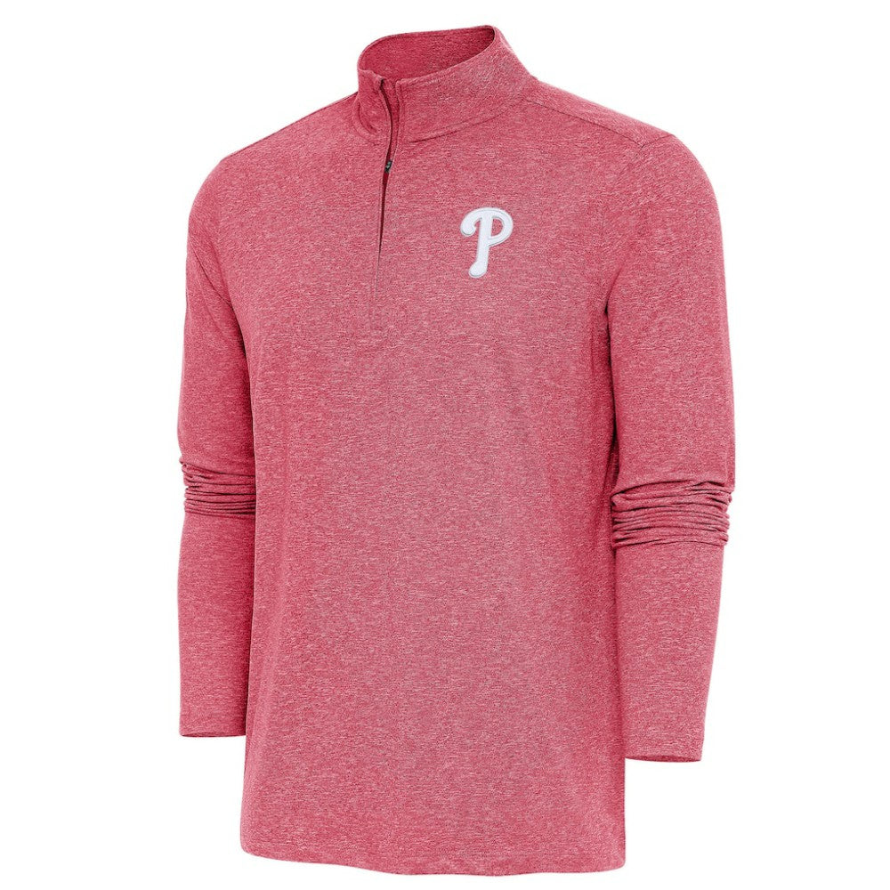 MLB Philadelphia Phillies Antigua Hunk Quarter-Zip Pullover Top