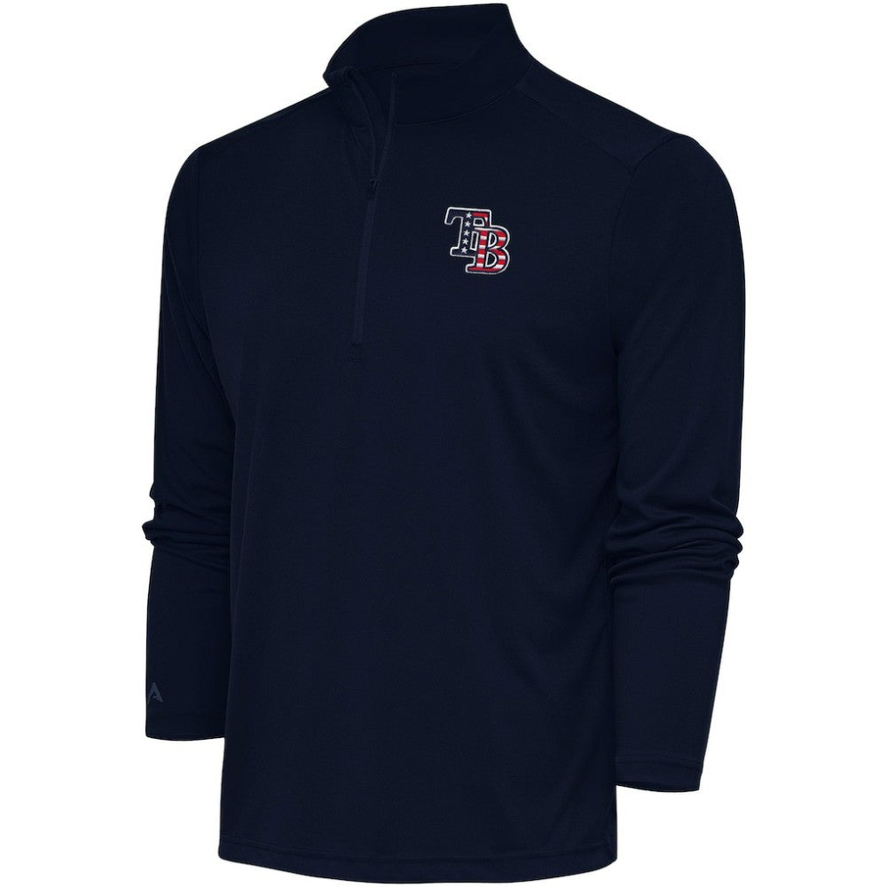 MLB Tampa Bay Rays Antigua Patriotic Tribute Quarter-Zip Pullover Top