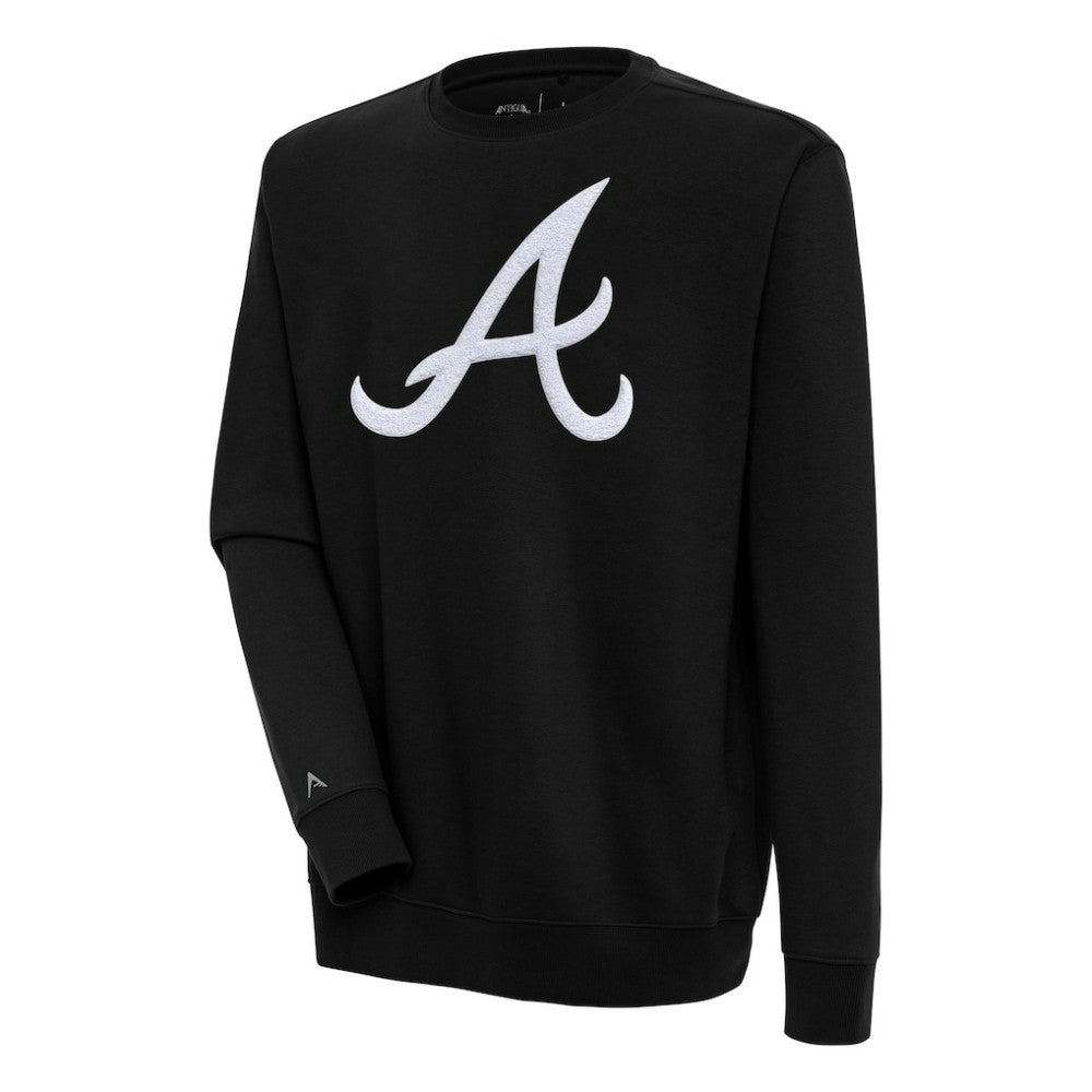 MLB Atlanta Braves Antigua Victory Crewneck Chenille Pullover Sweatshirt
