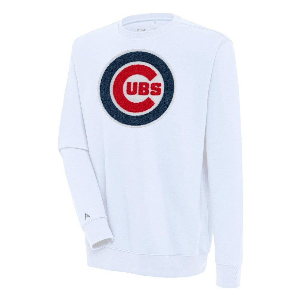 MLB Chicago Cubs Antigua Victory Crewneck Chenille Pullover Sweatshirt