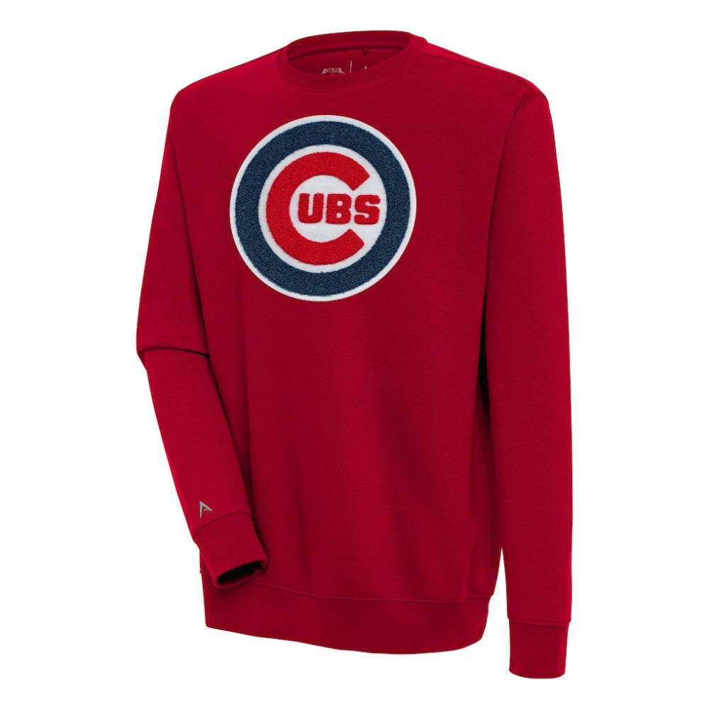 MLB Chicago Cubs Antigua Victory Crewneck Chenille Pullover Sweatshirt