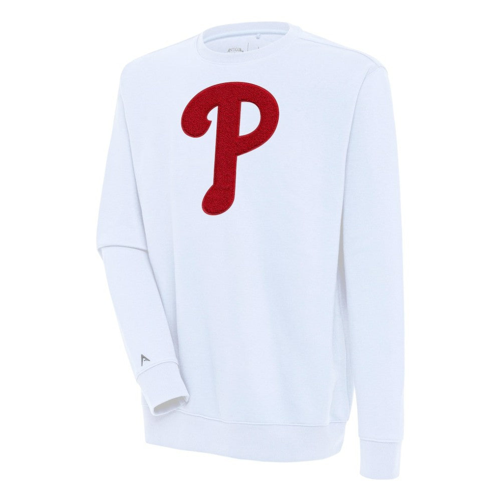 MLB Philadelphia Phillies Antigua Victory Crewneck Chenille Pullover Sweatshirt