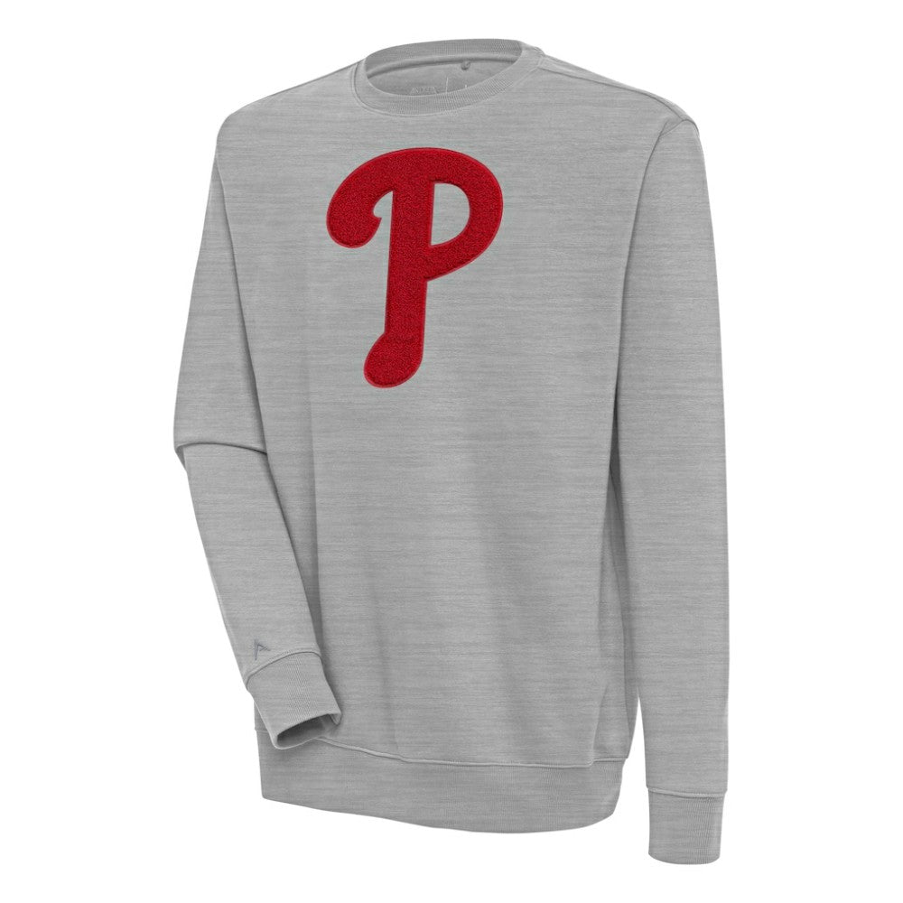 MLB Philadelphia Phillies Antigua Victory Crewneck Chenille Pullover Sweatshirt
