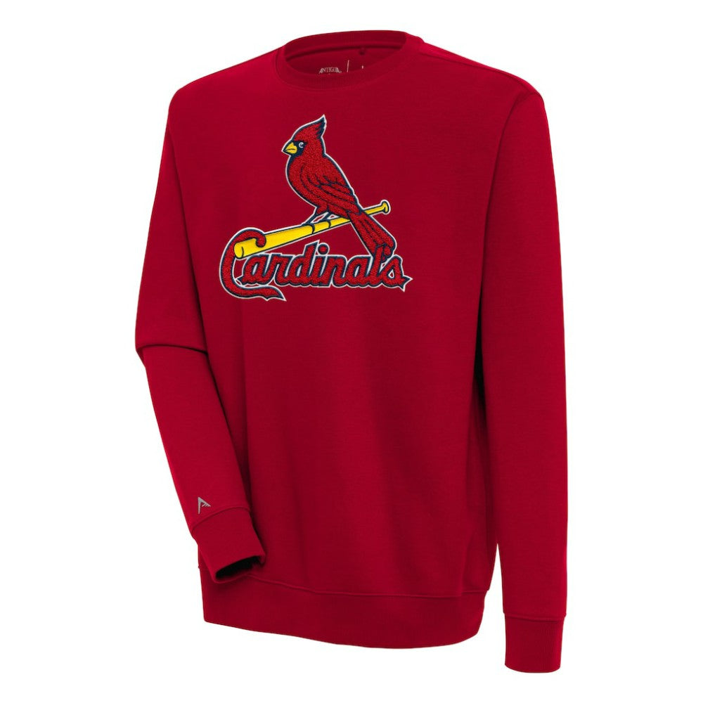 MLB St. Louis Cardinals Antigua Victory Crewneck Chenille Pullover Sweatshirt