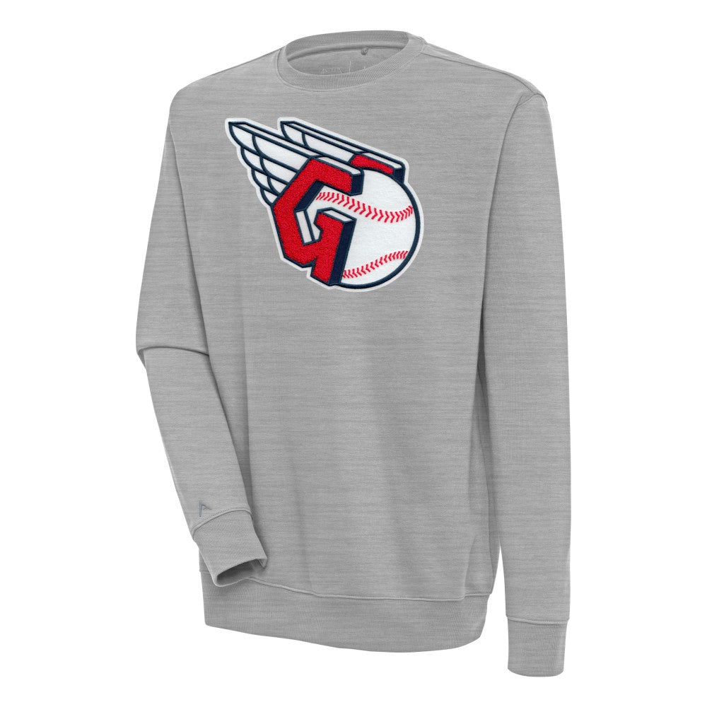 MLB Cleveland Guardians Antigua Victory Crewneck Chenille Pullover Sweatshirt