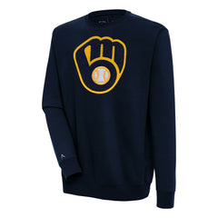 MLB Milwaukee Brewers Antigua Victory Crewneck Chenille Pullover Sweatshirt