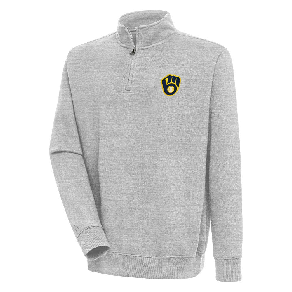 MLB Milwaukee Brewers Antigua Victory Quarter-Zip Pullover Top