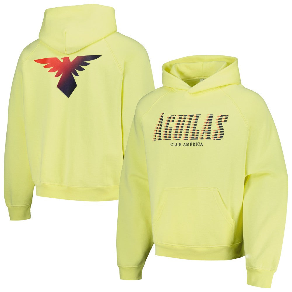 Club America Team Oversized Raglan Pullover Hoodie -  Yellow