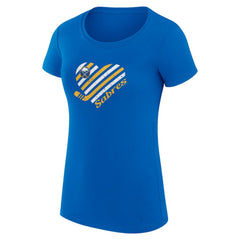 NHL Royal Buffalo Sabres G-III 4Her by Carl Banks Women's Super-Slim Fit Lightweight Heart T-Shirt