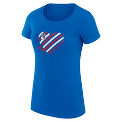 NHL Royal New York Rangers G-III 4Her by Carl Banks Women's Super-Slim Fit Lightweight Heart T-Shirt