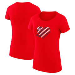 NHL Red Montreal Canadiens G-III 4Her by Carl Banks Women's Super-Slim Fit Lightweight Heart T-Shirt