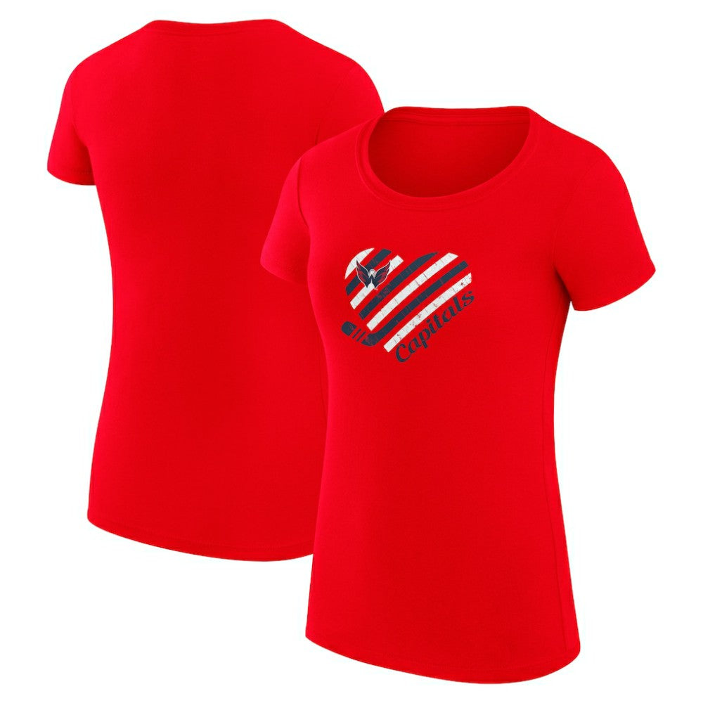 NHL Red Washington Capitals G-III 4Her by Carl Banks Women's Super-Slim Fit Lightweight Heart T-Shirt