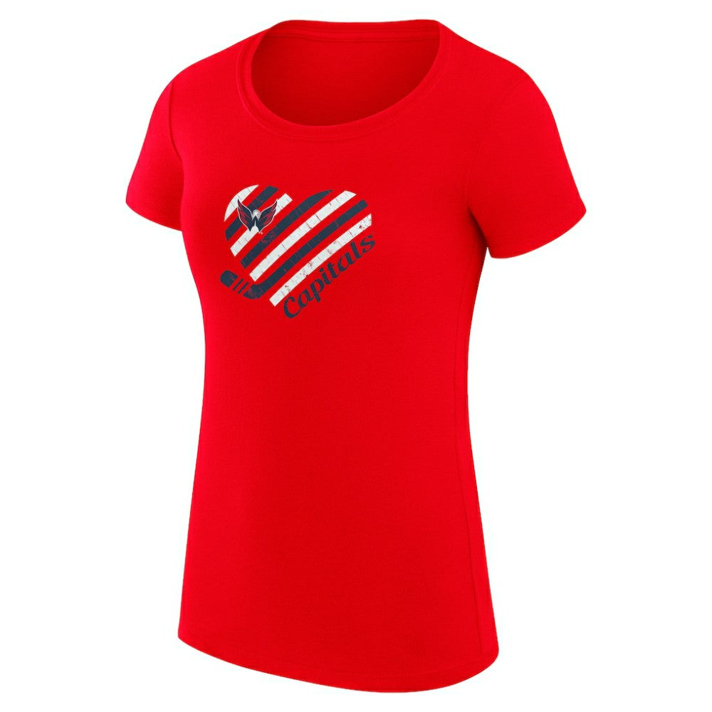 NHL Red Washington Capitals G-III 4Her by Carl Banks Women's Super-Slim Fit Lightweight Heart T-Shirt