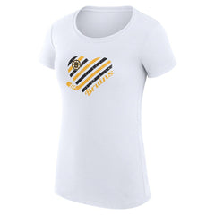 NHL White Boston Bruins G-III 4Her by Carl Banks Women's Super-Slim Fit Lightweight Heart T-Shirt