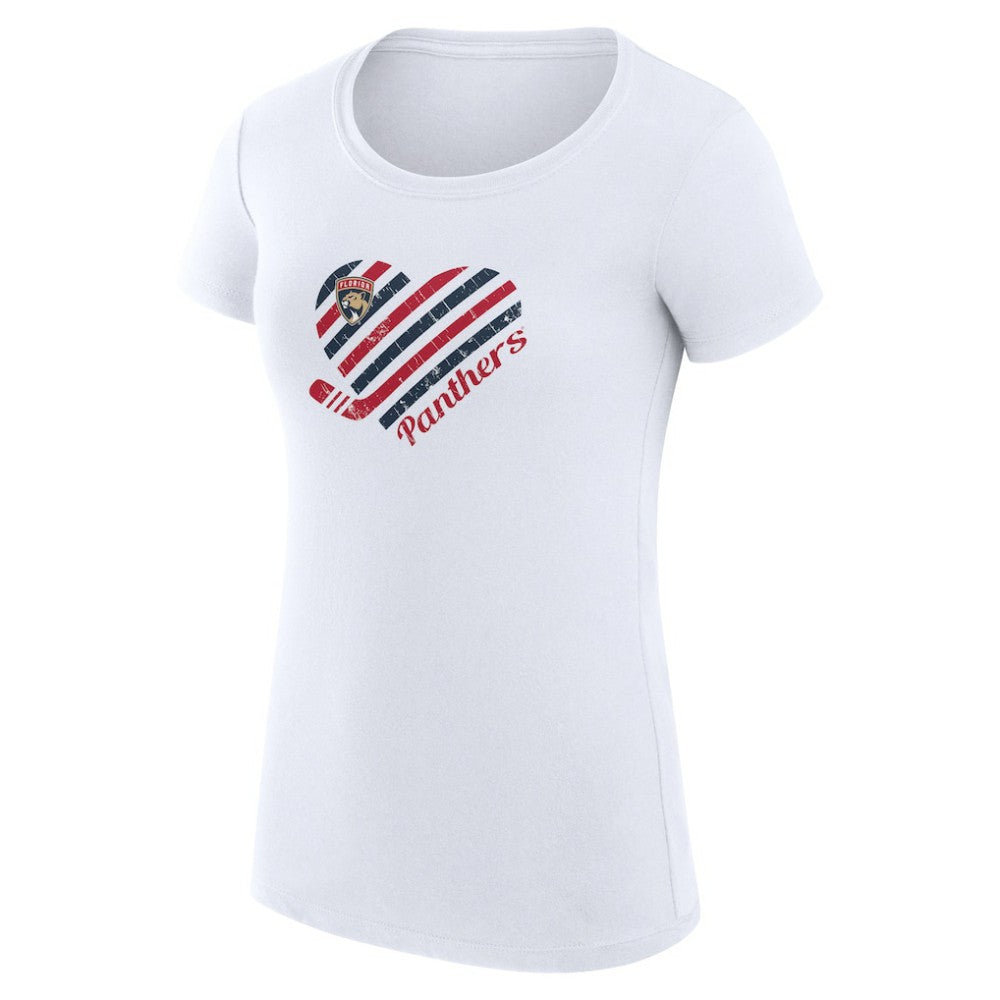 NHL White Florida Panthers G-III 4Her by Carl Banks Women's Super-Slim Fit Lightweight Heart T-Shirt