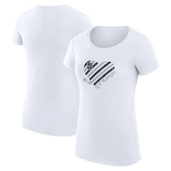 NHL White Los Angeles Kings G-III 4Her by Carl Banks Women's Super-Slim Fit Lightweight Heart T-Shirt