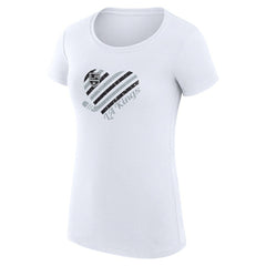 NHL White Los Angeles Kings G-III 4Her by Carl Banks Women's Super-Slim Fit Lightweight Heart T-Shirt