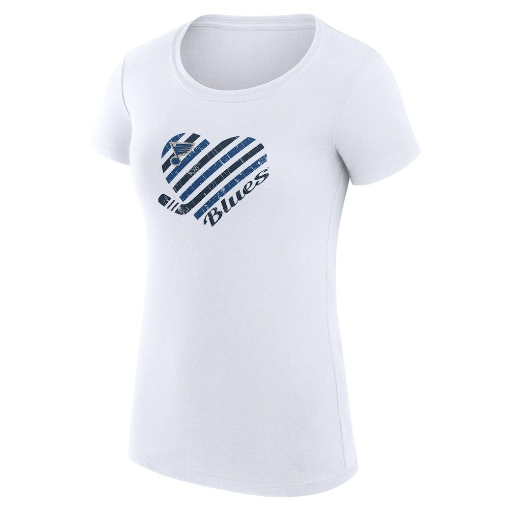 NHL White St. Louis Blues G-III 4Her by Carl Banks Women's Super-Slim Fit Lightweight Heart T-Shirt