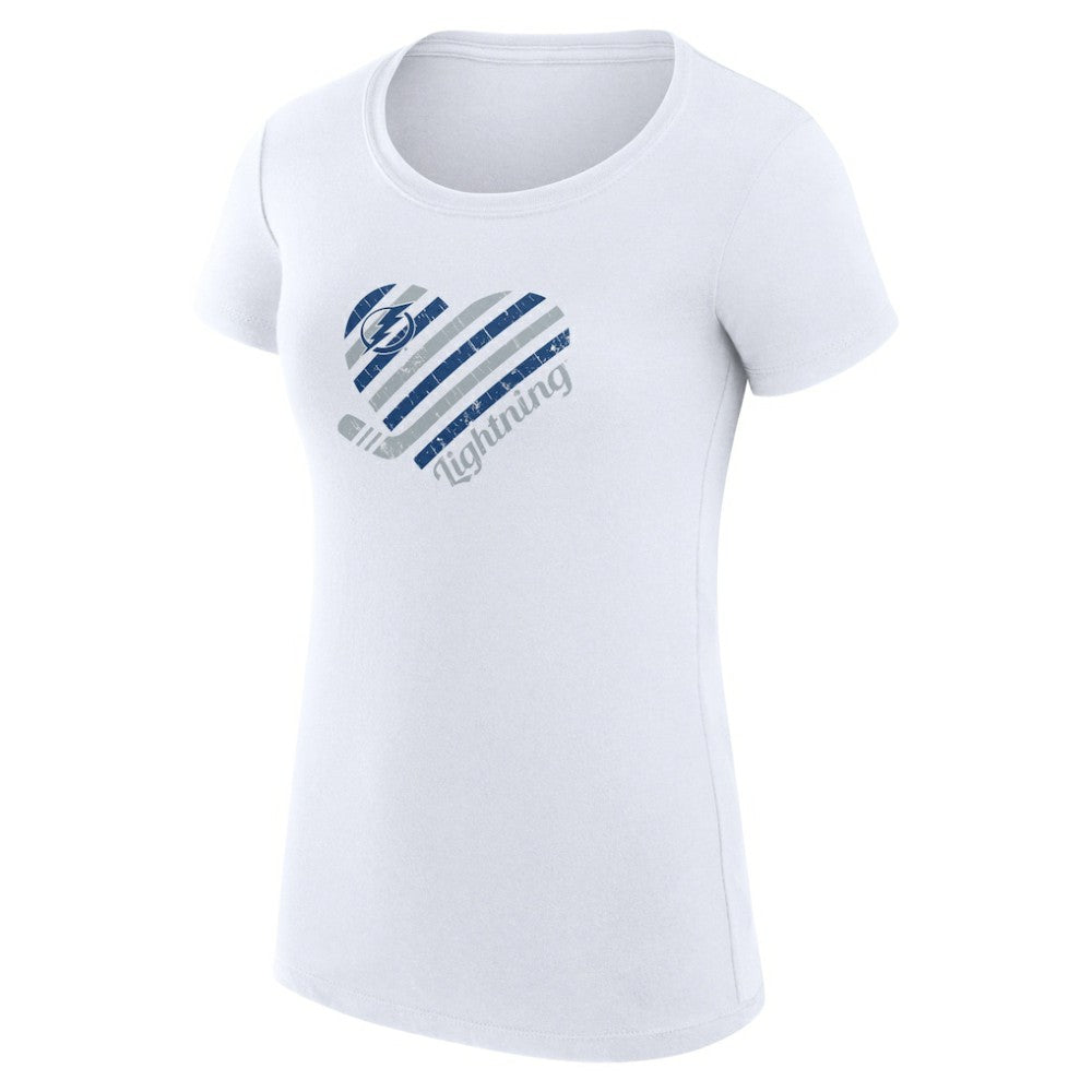 NHL White Tampa Bay Lightning G-III 4Her by Carl Banks Women's Super-Slim Fit Lightweight Heart T-Shirt