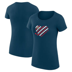 NHL Navy Florida Panthers G-III 4Her by Carl Banks Women's Super-Slim Fit Lightweight Heart T-Shirt