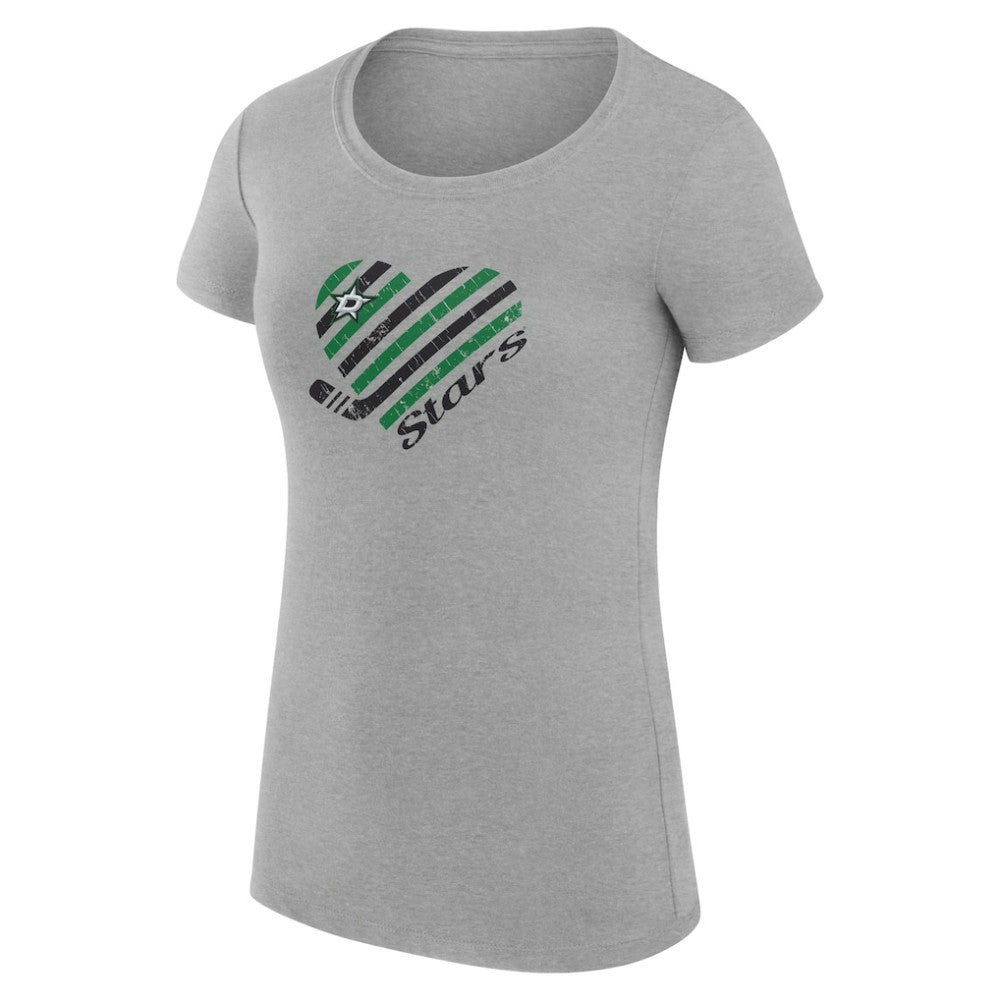 NHL Heather Gray Dallas Stars G-III 4Her by Carl Banks Women's Super-Slim Fit Lightweight Heart T-Shirt
