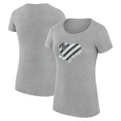 NHL Heather Gray Los Angeles Kings G-III 4Her by Carl Banks Women's Super-Slim Fit Lightweight Heart T-Shirt