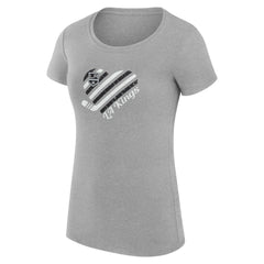 NHL Heather Gray Los Angeles Kings G-III 4Her by Carl Banks Women's Super-Slim Fit Lightweight Heart T-Shirt