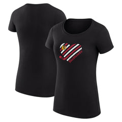NHL Black Chicago Blackhawks G-III 4Her by Carl Banks Women's Super-Slim Fit Lightweight Heart T-Shirt