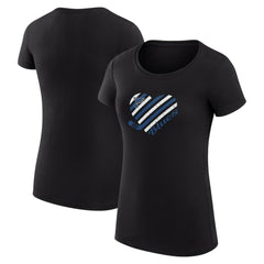 NHL Black St. Louis Blues G-III 4Her by Carl Banks Women's Super-Slim Fit Lightweight Heart T-Shirt