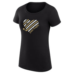 NHL Black Vegas Golden Knights G-III 4Her by Carl Banks Women's Super-Slim Fit Lightweight Heart T-Shirt