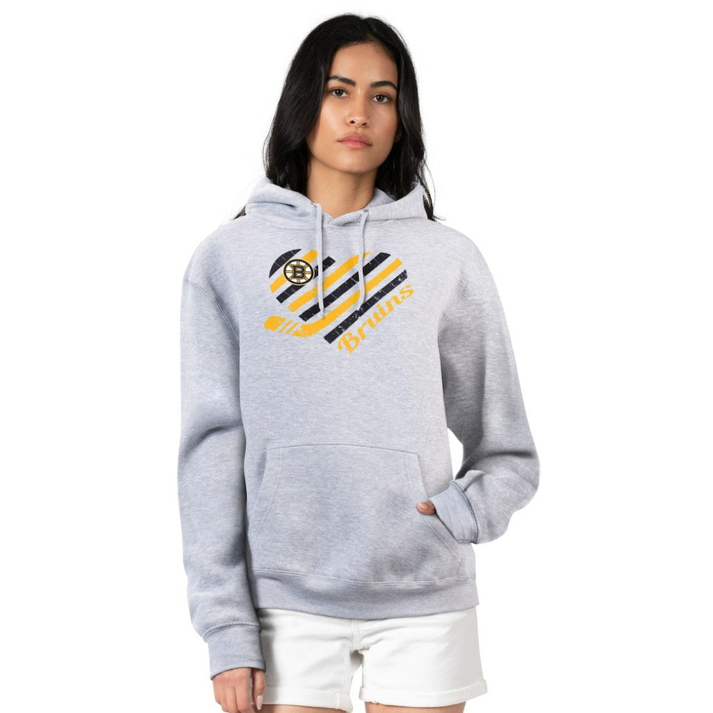 NHL Heather Gray Boston Bruins G-III 4Her by Carl Banks Women's Heart Pullover Hoodie