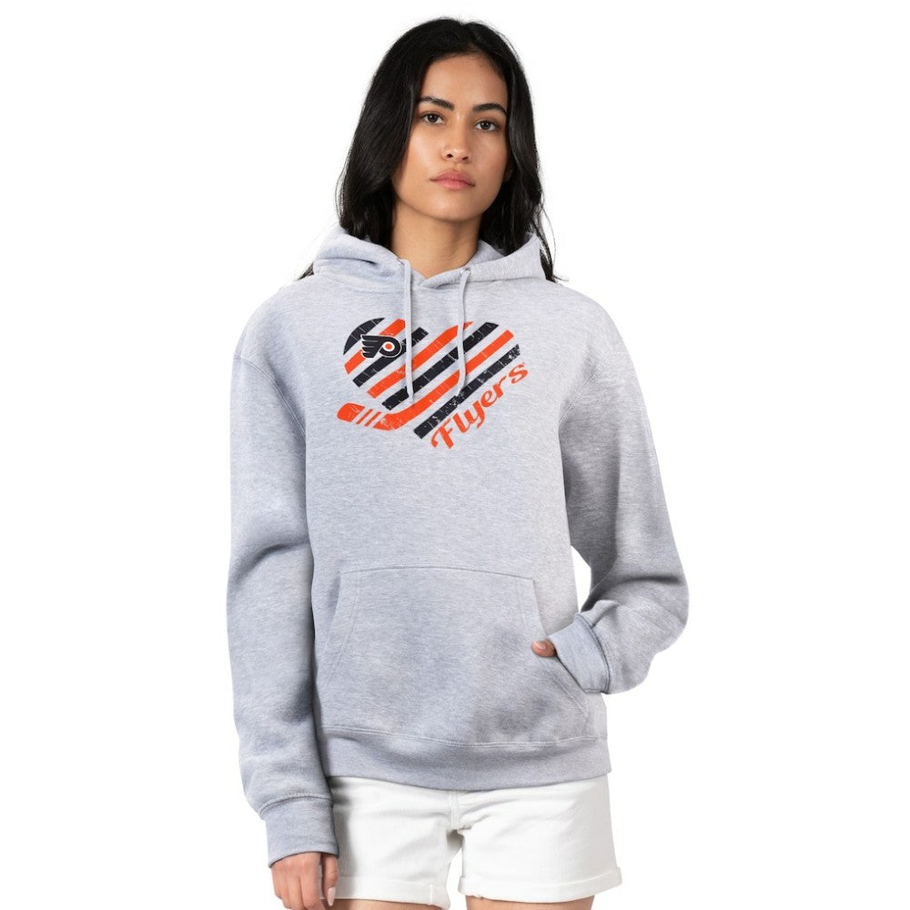 NHL Heather Gray Philadelphia Flyers G-III 4Her by Carl Banks Women's Heart Pullover Hoodie