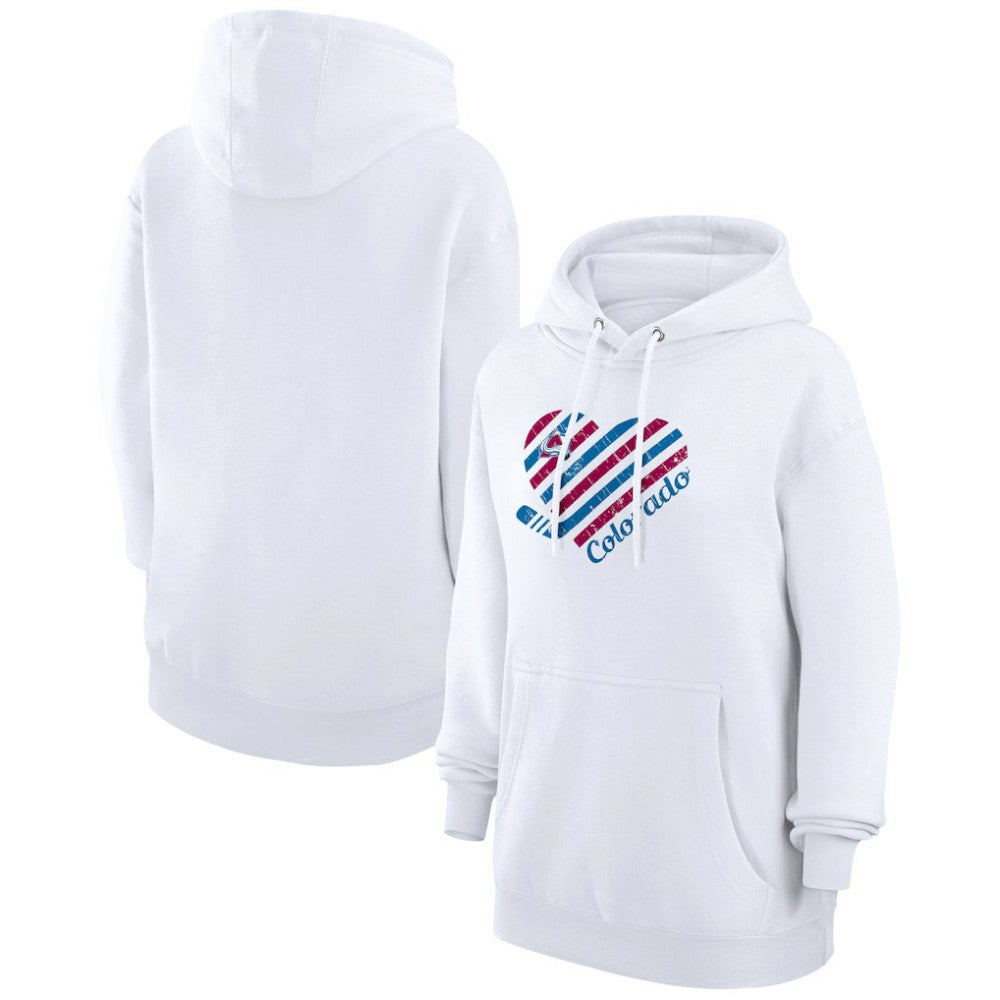 NHL White Colorado Avalanche G-III 4Her by Carl Banks Women's Heart Pullover Hoodie