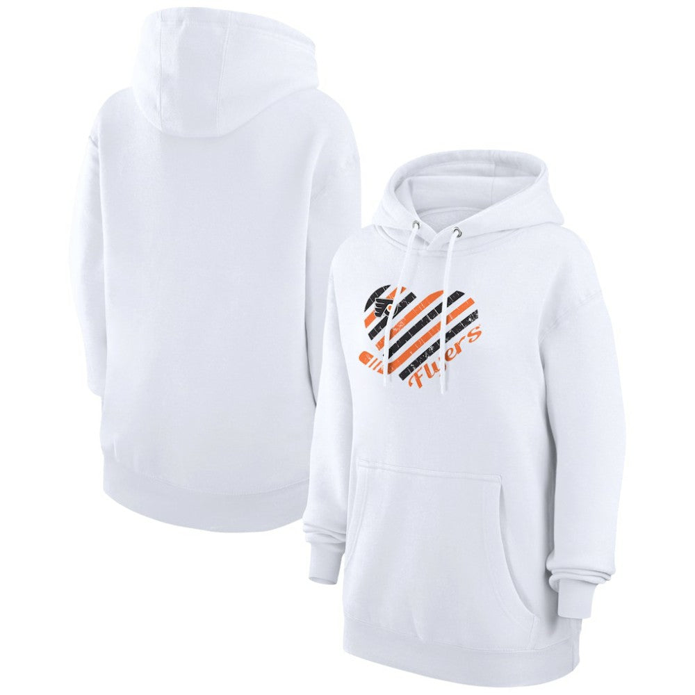 NHL White Philadelphia Flyers G-III 4Her by Carl Banks Women's Heart Pullover Hoodie