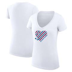 NHL White Colorado Avalanche G-III 4Her by Carl Banks Women's Super-Slim Fit Lightweight Heart V-Neck T-Shirt