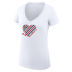 NHL White Florida Panthers G-III 4Her by Carl Banks Women's Super-Slim Fit Lightweight Heart V-Neck T-Shirt
