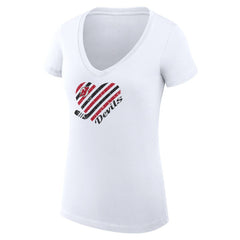 NHL White New Jersey Devils G-III 4Her by Carl Banks Women's Super-Slim Fit Lightweight Heart V-Neck T-Shirt