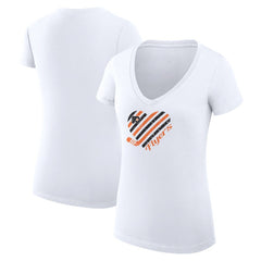 NHL White Philadelphia Flyers G-III 4Her by Carl Banks Women's Super-Slim Fit Lightweight Heart V-Neck T-Shirt