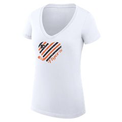 NHL White Philadelphia Flyers G-III 4Her by Carl Banks Women's Super-Slim Fit Lightweight Heart V-Neck T-Shirt