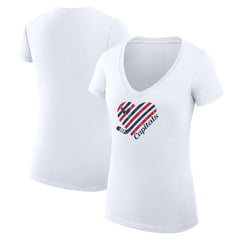 NHL White Washington Capitals G-III 4Her by Carl Banks Women's Super-Slim Fit Lightweight Heart V-Neck T-Shirt