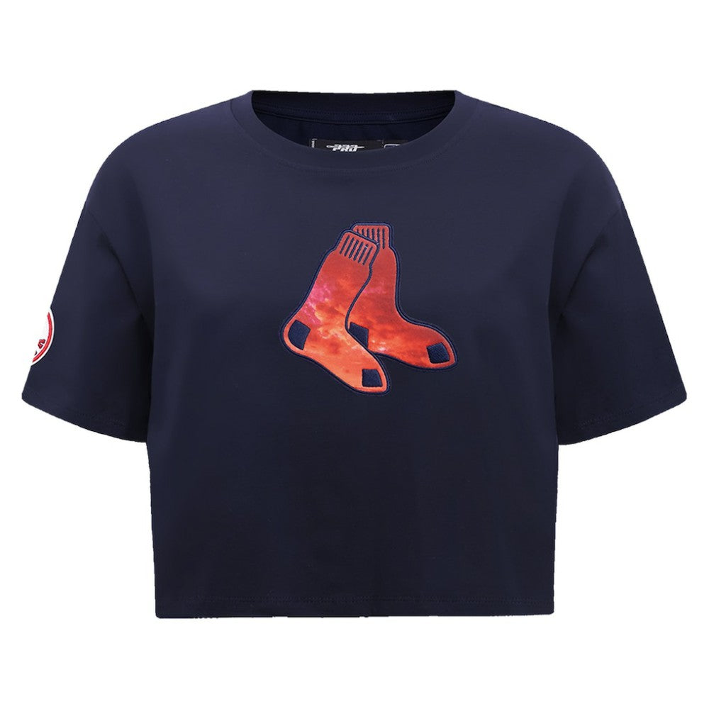 MLB Boston Red Sox Pro Standard Women's Painted Sky Boxy Cropped T-Shirt