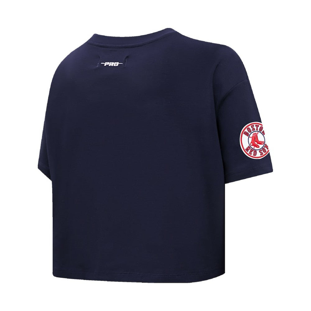 MLB Boston Red Sox Pro Standard Women's Painted Sky Boxy Cropped T-Shirt