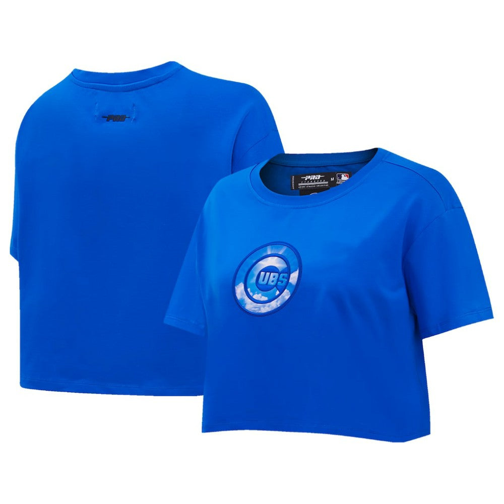 MLB Chicago Cubs Pro Standard Women's Painted Sky Boxy Cropped T-Shirt