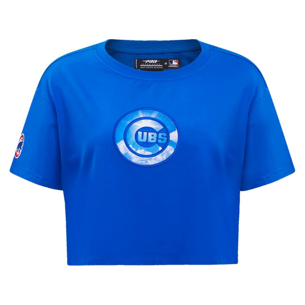 MLB Chicago Cubs Pro Standard Women's Painted Sky Boxy Cropped T-Shirt
