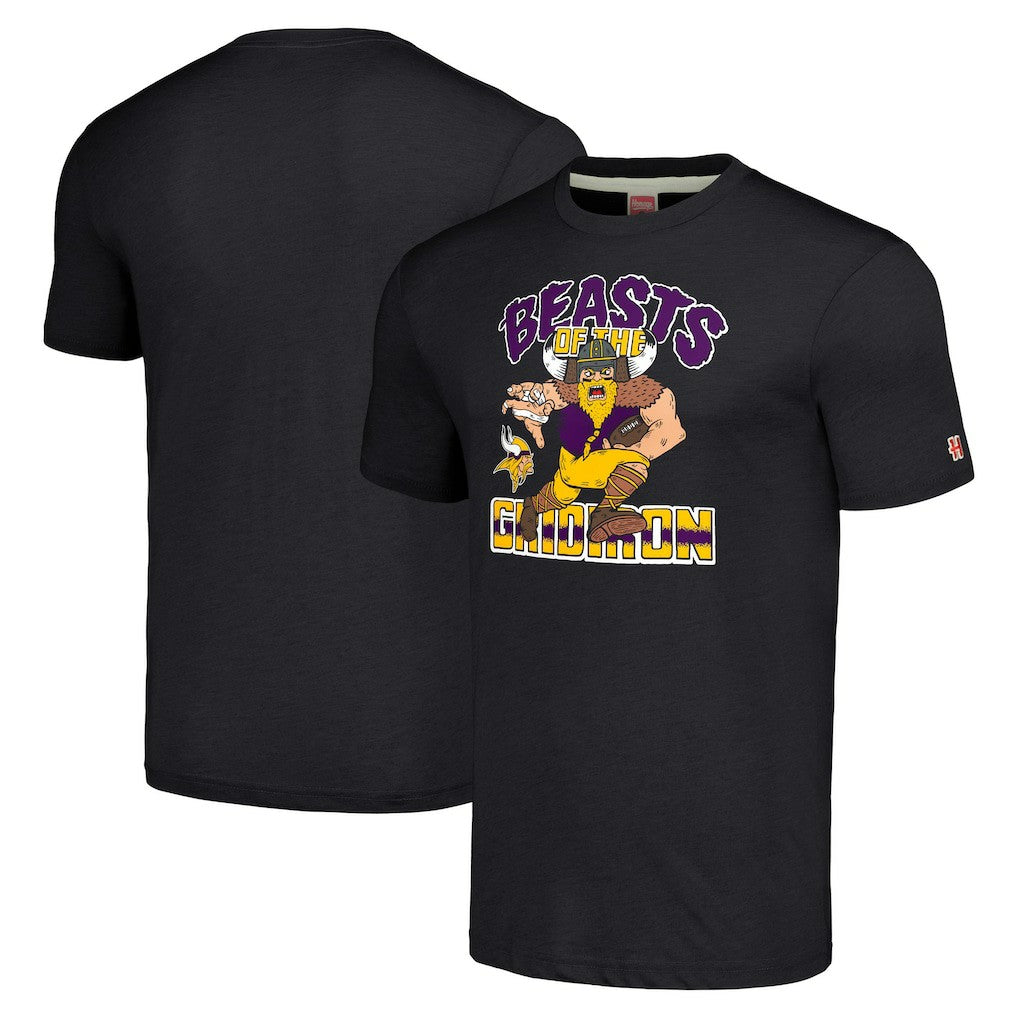 Homage Unisex Monsters of the Gridiron Halloween Tri-Blend T-Shirt - Minnesota Vikings