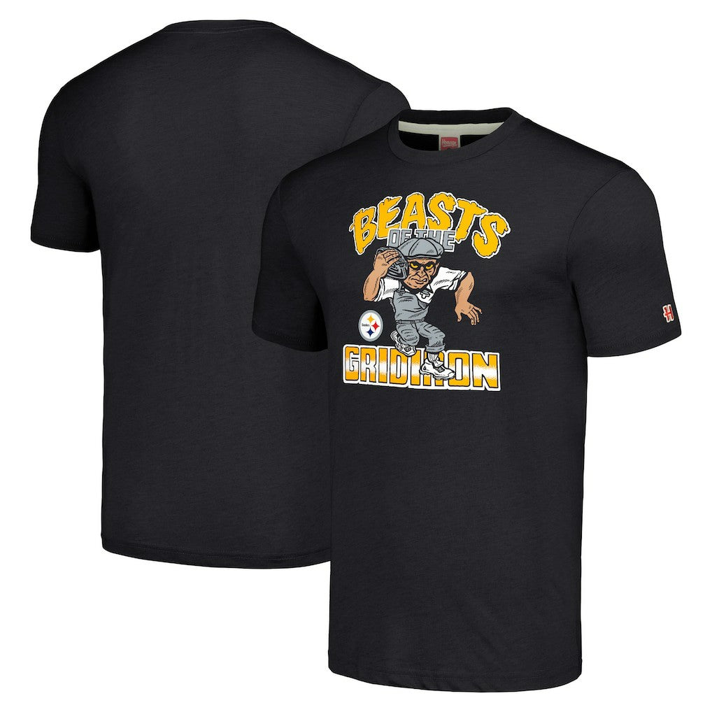 Homage Unisex Monsters of the Gridiron Halloween Tri-Blend T-Shirt - Pittsburgh Steelers