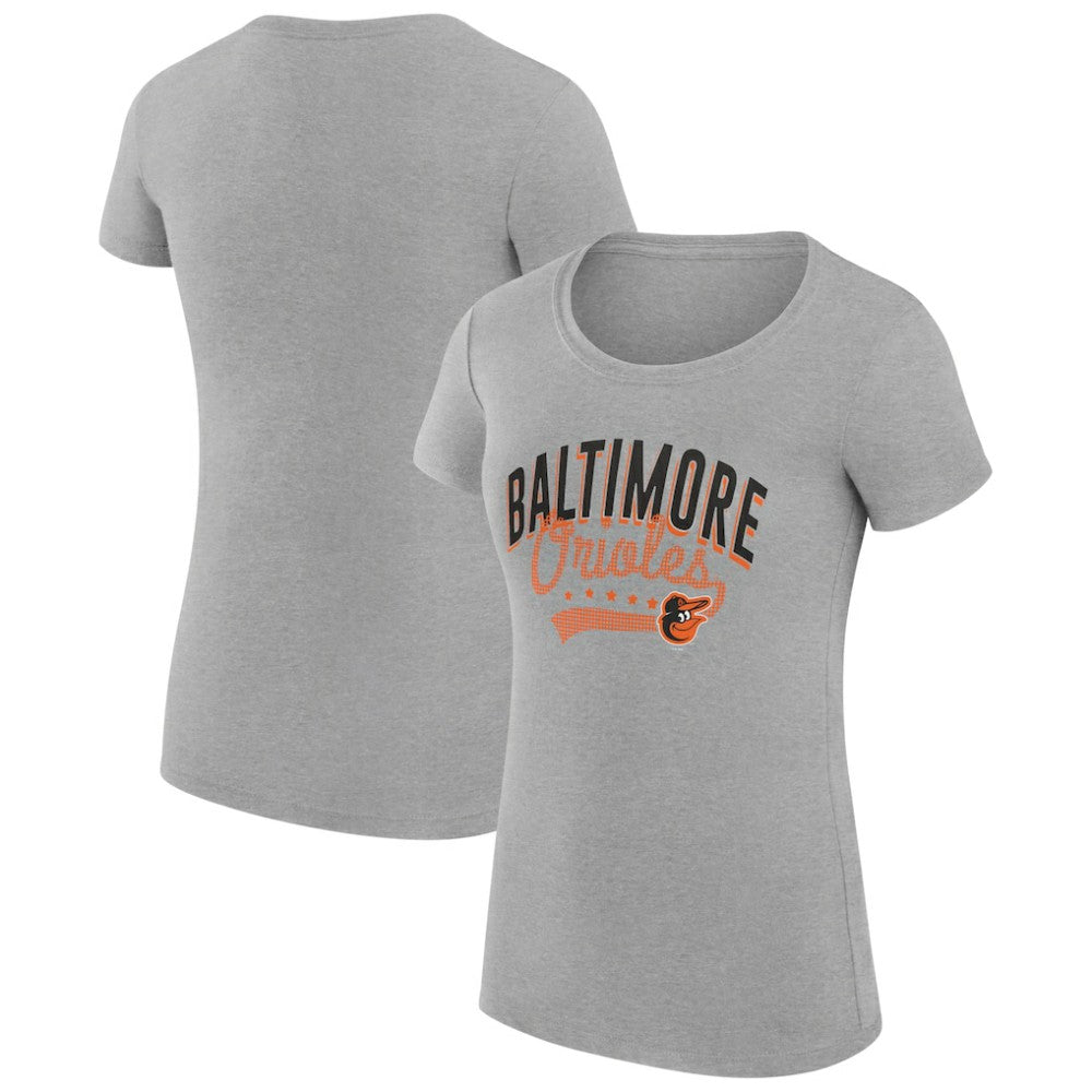 MLB Baltimore Orioles G-III 4Her by Carl Banks Women's Super-Slim Fit Lightweight Filigree Team T-Shirt