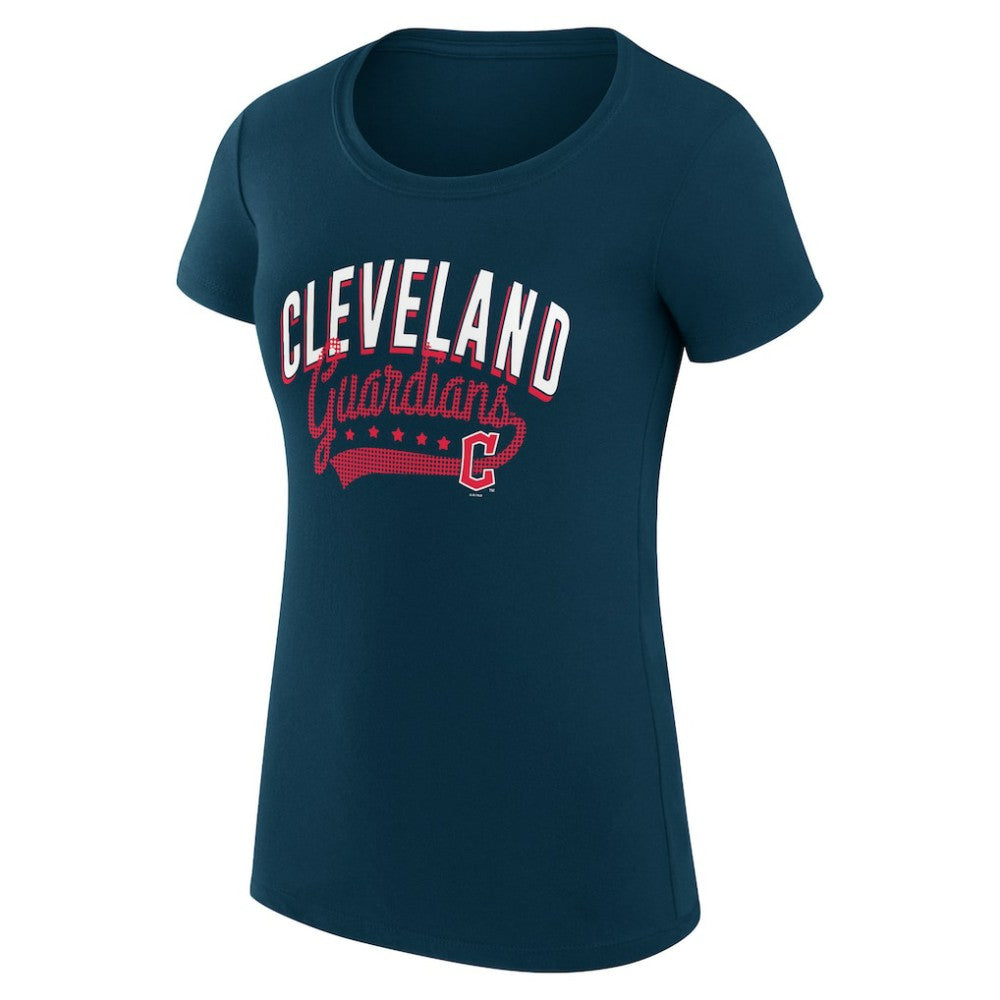 MLB Cleveland Guardians G-III 4Her by Carl Banks Women's Super-Slim Fit Lightweight Filigree Team T-Shirt