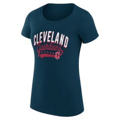 MLB Cleveland Guardians G-III 4Her by Carl Banks Women's Super-Slim Fit Lightweight Filigree Team T-Shirt