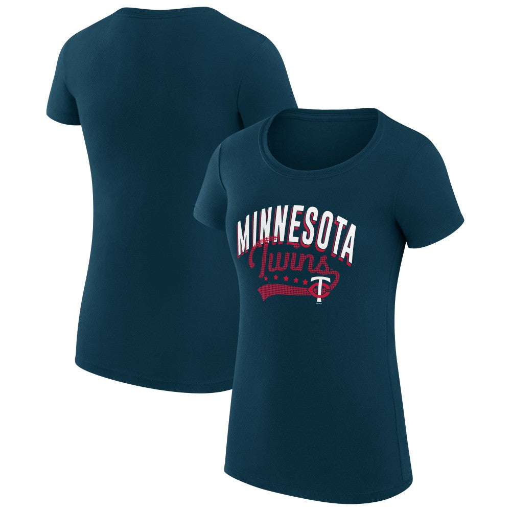 MLB Minnesota Twins G-III 4Her by Carl Banks Women's Super-Slim Fit Lightweight Filigree Team T-Shirt